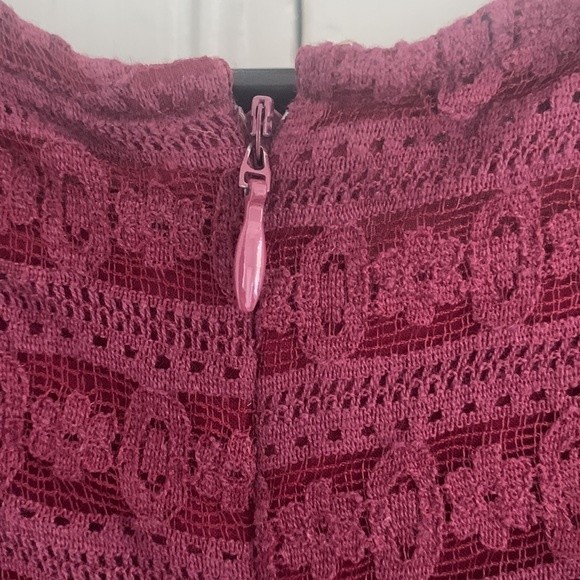 Free People Lace Dress in Burgundy Medium - Picture 6 of 8